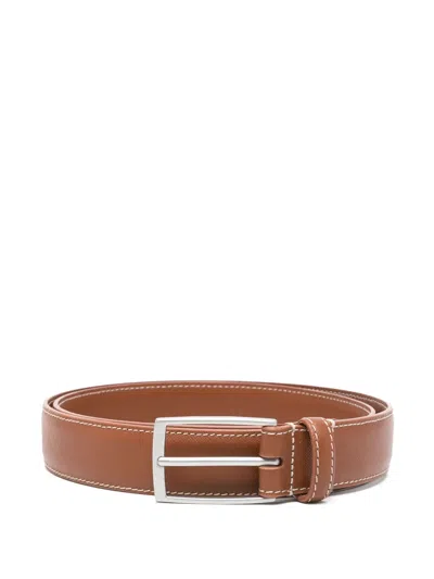 Sandro Leather Belt In Brown