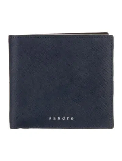 Pre-owned Sandro Leather Bifold Wallet In Blue