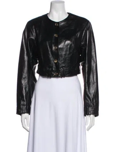 Pre-owned Sandro Leather Biker Jacket In Black