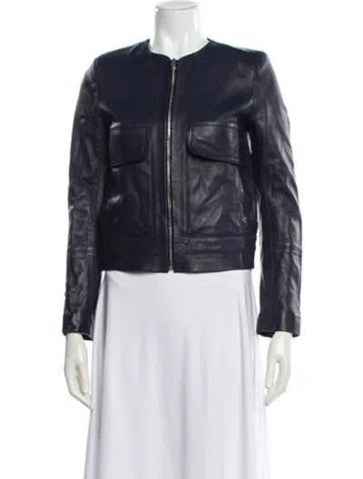 Pre-owned Sandro Leather Biker Jacket In Black