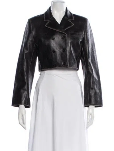 Pre-owned Sandro Leather Biker Jacket In Black