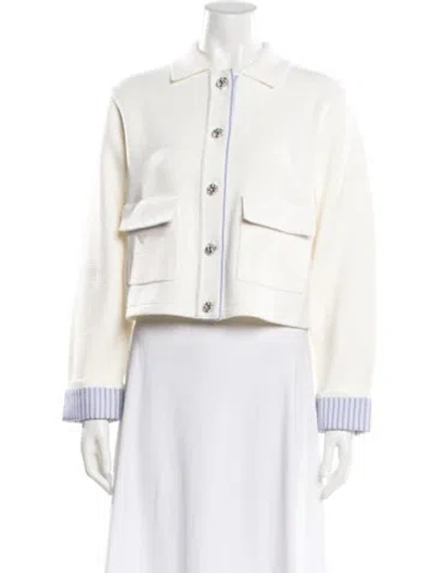 Pre-owned Sandro Leather Biker Jacket W/ Tags In Neutral