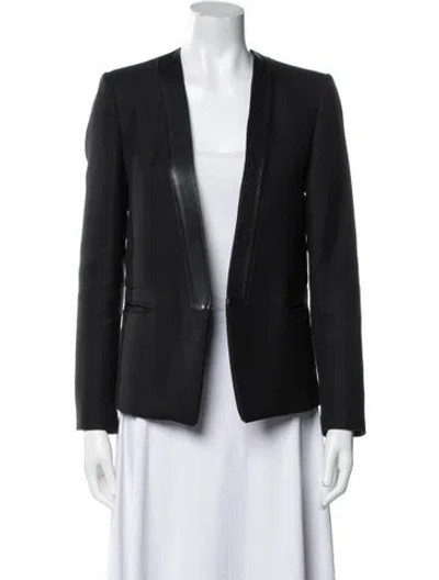 Pre-owned Sandro Leather Blazer In Multi