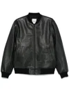 Sandro Leather Bomber Jacket In Black