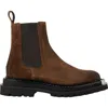 Sandro Suede Toe-bar Chelsea Boots In Brown
