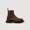 Sandro Leather Boots In Brown