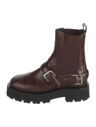 Pre-owned Sandro Leather Boots In Brown