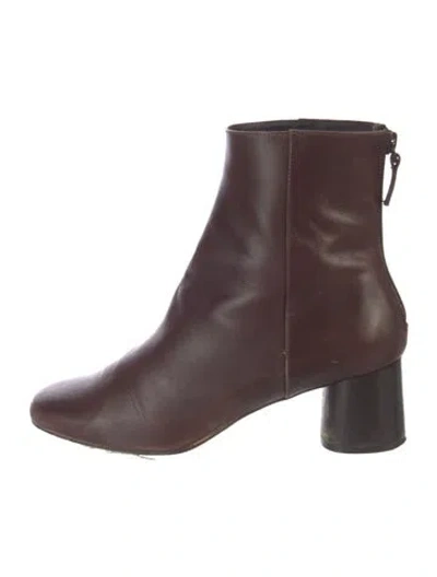 Pre-owned Sandro Leather Boots In Burgundy