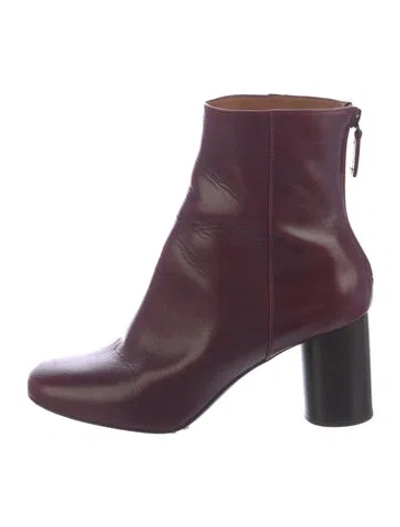 Pre-owned Sandro Leather Boots In Burgundy
