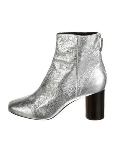 Pre-owned Sandro Leather Boots In Silver