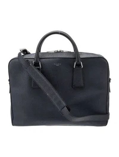 Pre-owned Sandro Leather Briefcase In Blue