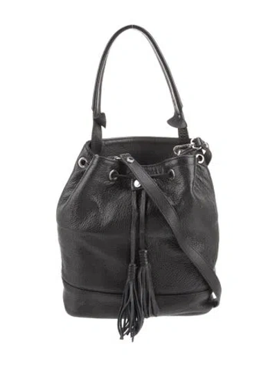 Pre-owned Sandro Leather Bucket Bag In Black