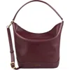 Sandro Logo-print Bucket Bag In Bordeaux
