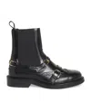 Sandro Leather Buckled Chelsea Boots In Multi