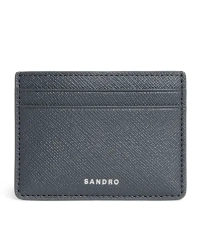 Sandro Leather Card Holder In Black