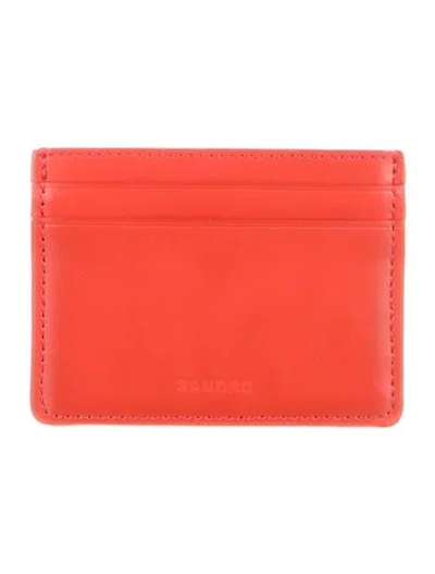 Pre-owned Sandro Leather Card Holder In Red