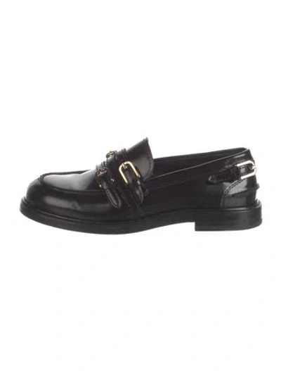 Pre-owned Sandro Leather Chain-link Accents Loafers In Multi