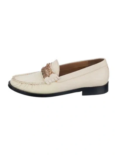 Pre-owned Sandro Leather Chain-link Accents Loafers In Neutrals