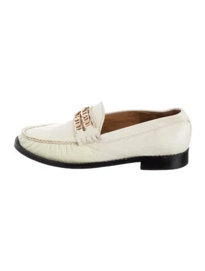 Pre-owned Sandro Leather Chain-link Accents Loafers In Yellow