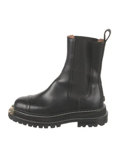 Pre-owned Sandro Leather Chelsea Boots In Black