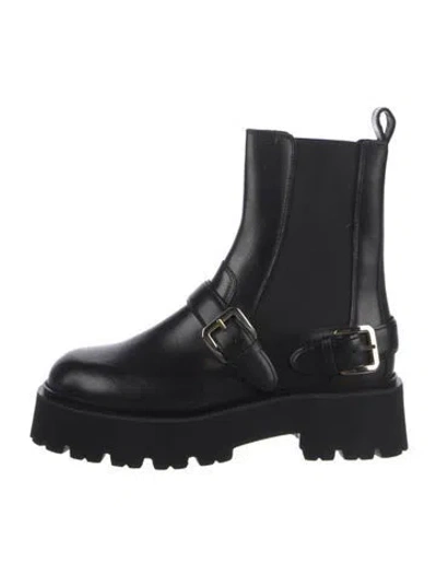 Pre-owned Sandro Leather Chelsea Boots In Black