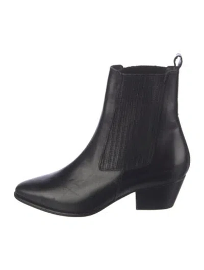 Pre-owned Sandro Leather Chelsea Boots In Black