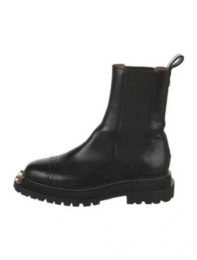 Pre-owned Sandro Leather Chelsea Boots In Black