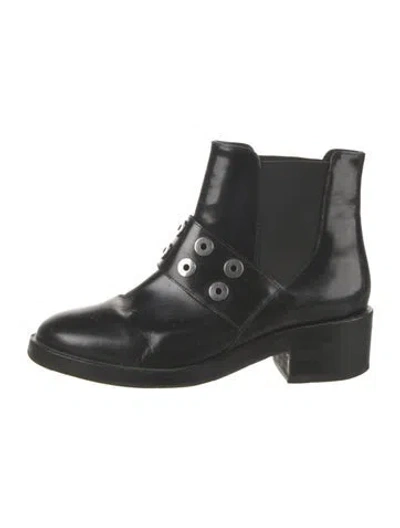 Pre-owned Sandro Leather Chelsea Boots In Black
