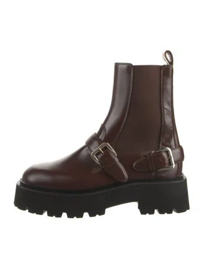 Pre-owned Sandro Leather Chelsea Boots In Brown