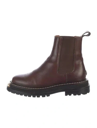 Pre-owned Sandro Leather Chelsea Boots In Brown