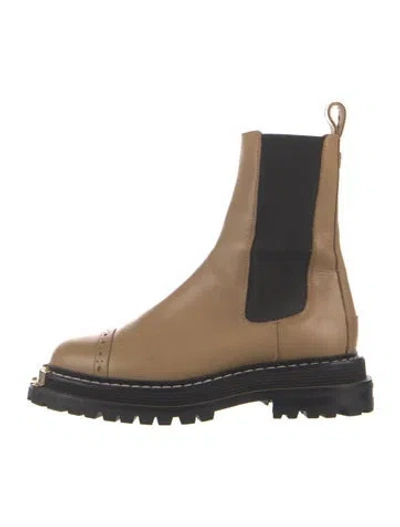 Pre-owned Sandro Leather Chelsea Boots In Neutrals