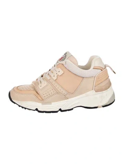Pre-owned Sandro Leather Chunky Sneakers In Brown