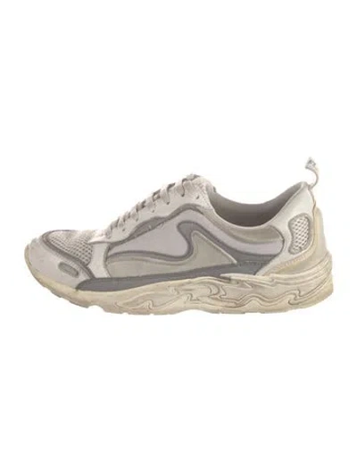 Pre-owned Sandro Leather Chunky Sneakers In Neutrals