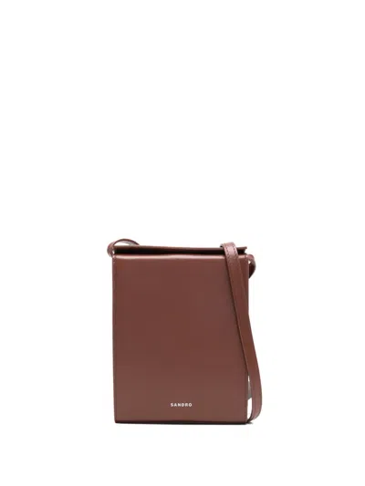Sandro 皮质手拿包 In Brown
