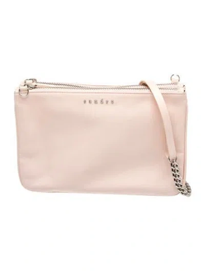 Pre-owned Sandro Leather Clutch In Neutrals/pink