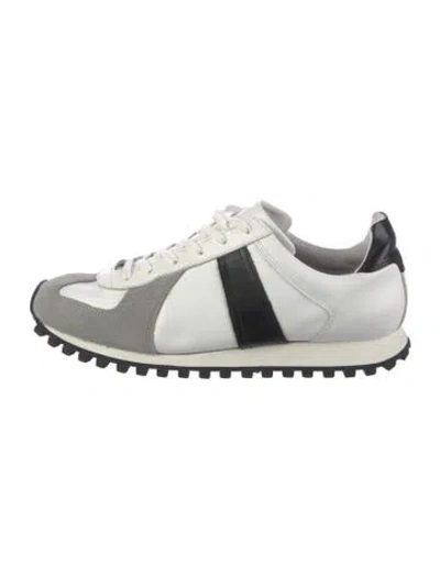 Pre-owned Sandro Leather Colorblock Pattern Sneakers In White