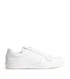 Sandro Leather Cross Sneakers In Beige