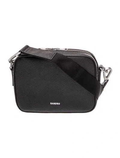 Pre-owned Sandro Leather Crossbody Bag In Black