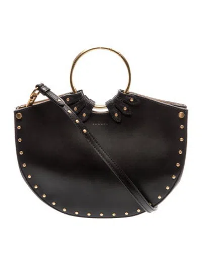 Pre-owned Sandro Leather Crossbody Bag In Black