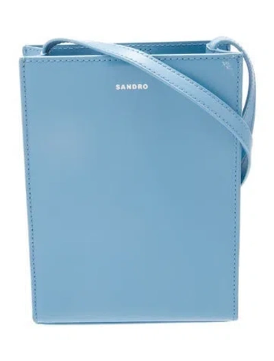 Pre-owned Sandro Leather Crossbody Bag In Blue