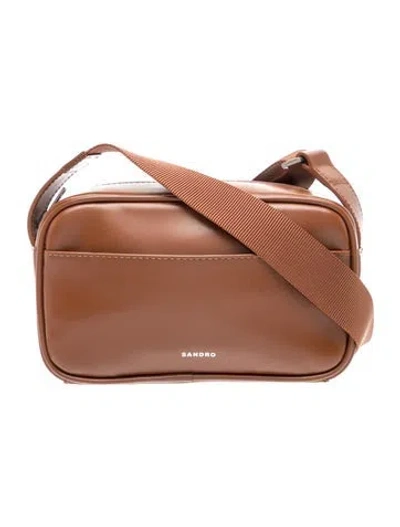 Pre-owned Sandro Leather Crossbody Bag In Brown