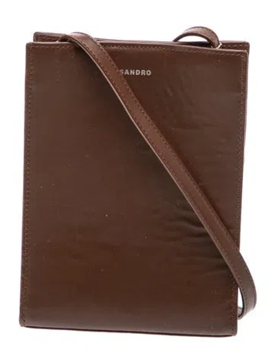Pre-owned Sandro Leather Crossbody Bag In Brown