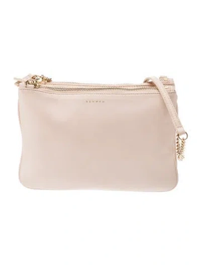 Pre-owned Sandro Leather Crossbody Bag In Neutral
