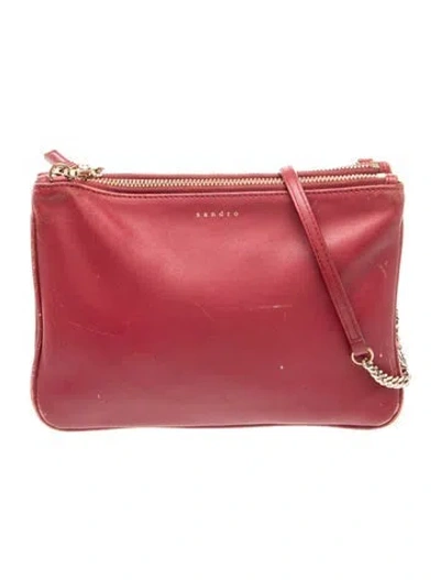 Pre-owned Sandro Leather Crossbody Bag In Red