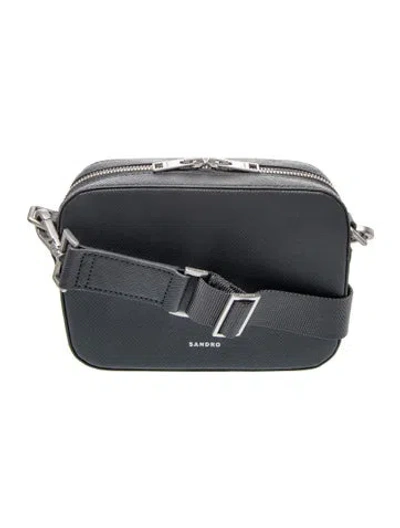 Pre-owned Sandro Leather Crossbody Bag W/ Tags In Gray