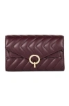 Sandro Yza Pocket Leather Clutch In Bordeaux
