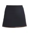 Sandro Leather-detail Mini Skirt In Blue