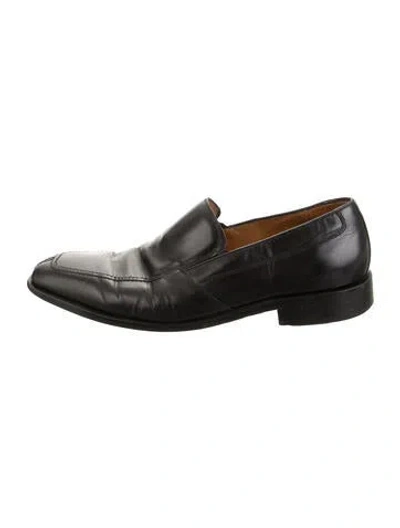 Pre-owned Sandro Leather Dress Loafers In Black