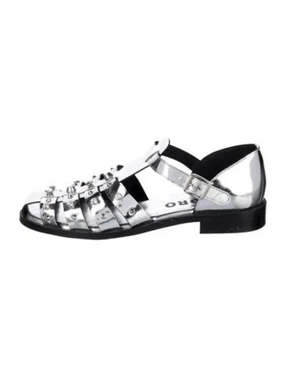 Pre-owned Sandro Leather Flats In Black