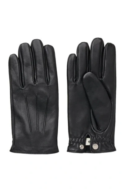Sandro Leather Gloves In Black